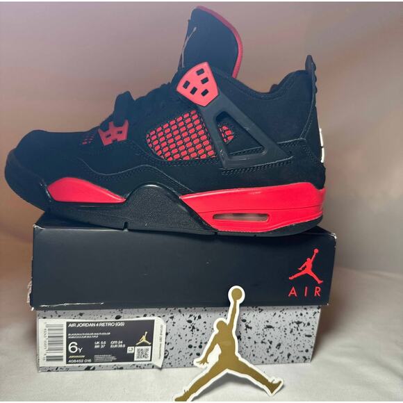Size 6 - Nike Air Jordan 4 Retro GS Red Thunder Men\'s Shoes Ships Now main image 5